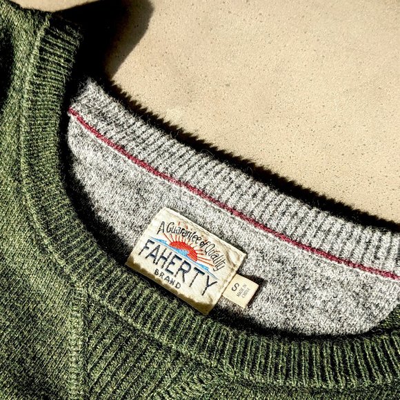 Faherty - Sconset Crew Sweater - Spruce Heather - Small - Picture 1 of 16